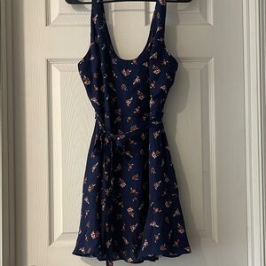Floral Sleeveless Dress with Belt